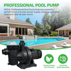 DIFFUL Pool Solar Pump Kit, 1.2 HP 90 GPM DC 60 ft For Household