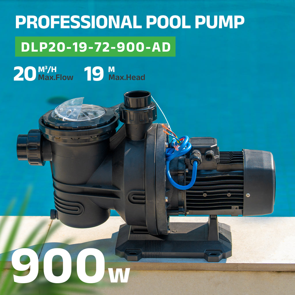 DIFFUL Solar Powered Pool Pump,1.2 HP 72 V AD 60 ft Head For Pool Draining