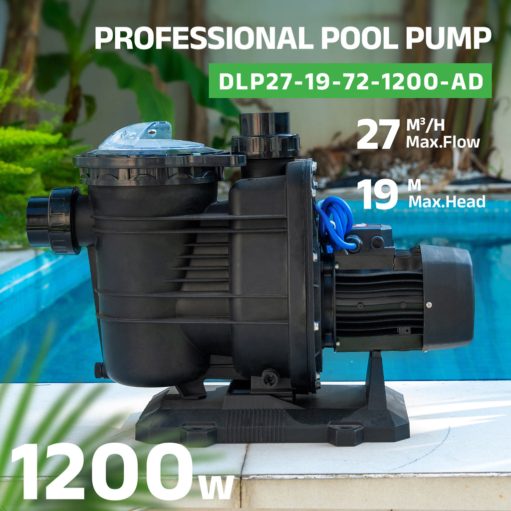 DIFFUL Solar Swimming Pool Pump Supplier For Household 60 ft 1.6 HP 120 GPM AC/DC