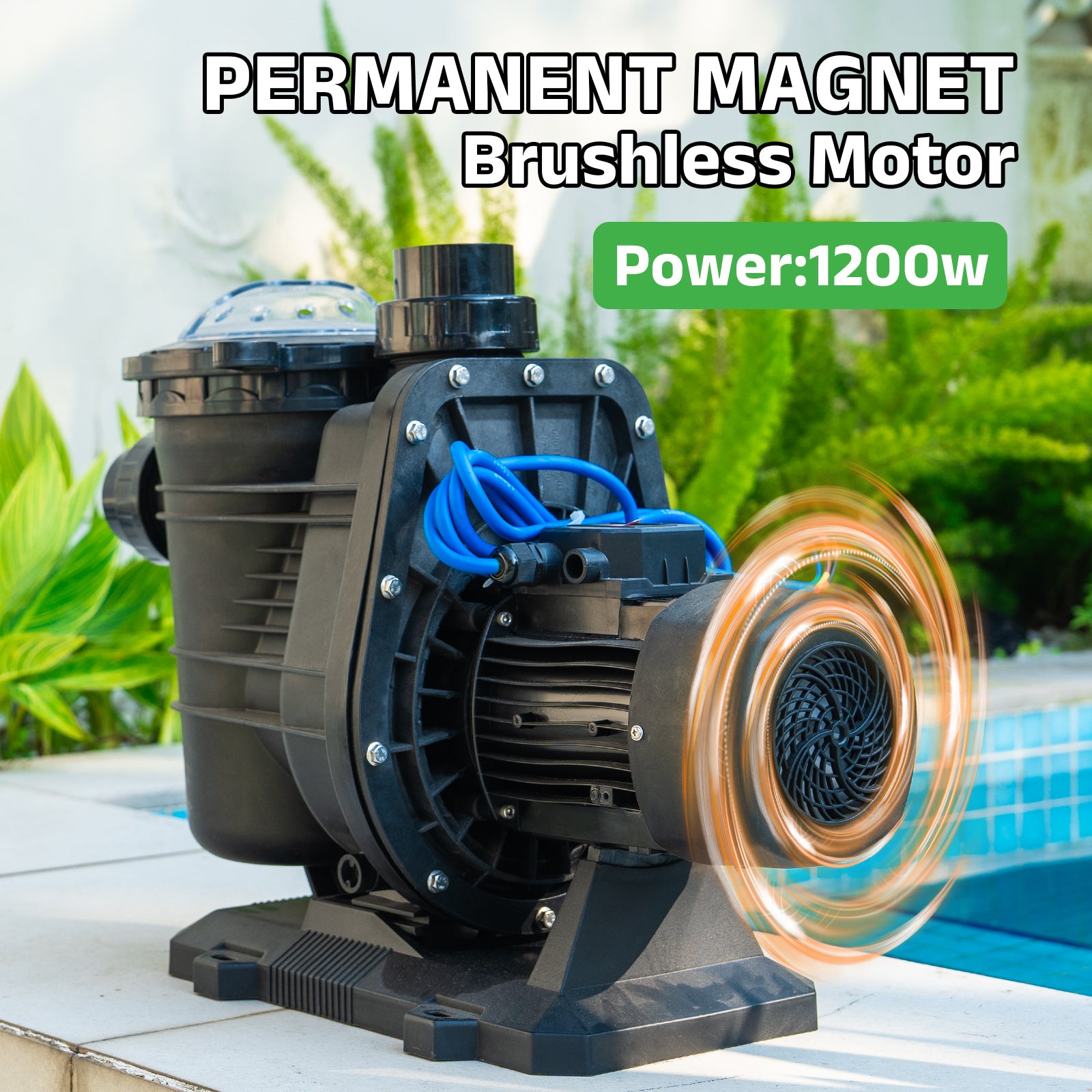 DIFFUL Solar Swimming Pool Pump Supplier For Household 60 ft 1.6 HP 120 GPM AC/DC