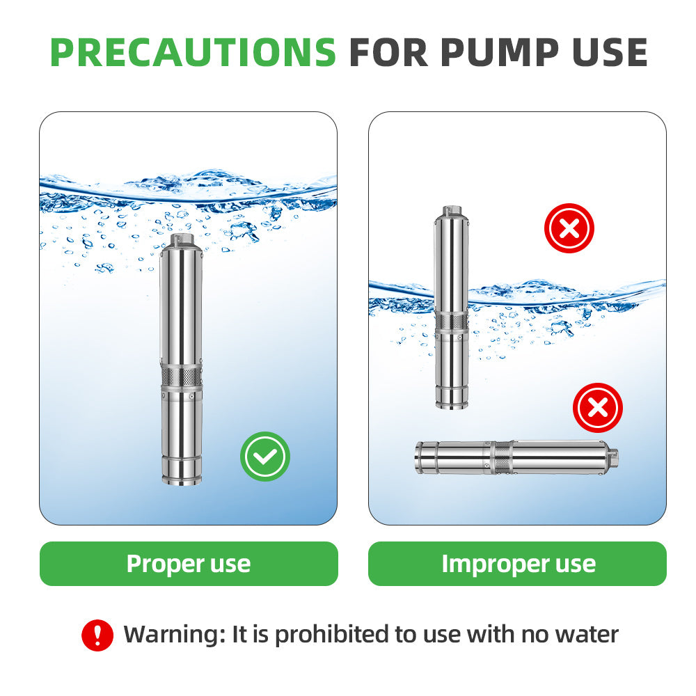 DIFFUL Solar Well Pump Kit, 3 inch 1 HP 72 V DC 310 ft Head For Livestock