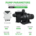 DIFFUL Pool Solar Pump Supplier,0.7 HP 65 GPM Flow DC For Home & Garden