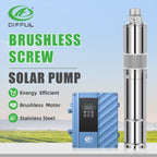 DIFFUL Solar Screw Pump Solutions, 3 inch 1.5 HP 10 GPM Flow 85 V - 280 V AC/DC For Irrigation