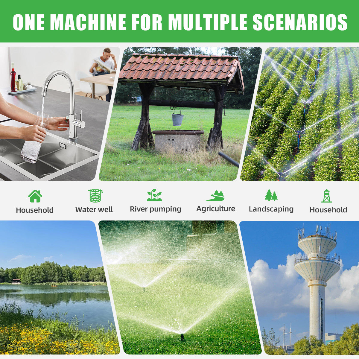 DIFFUL Solar Screw Pump Solutions, 3 inch 1.5 HP 10 GPM Flow 85 V - 280 V AC/DC For Irrigation