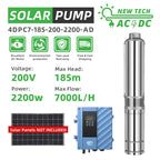DIFFUL Solar Water Pump Solutions, 4 inch 3 HP 85 V - 280 V AC/DC For Livestock