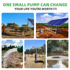 DIFFUL Solar Water Pump Solutions, 3 inch 1 HP 110 V AC/DC 310 ft Head For Farm